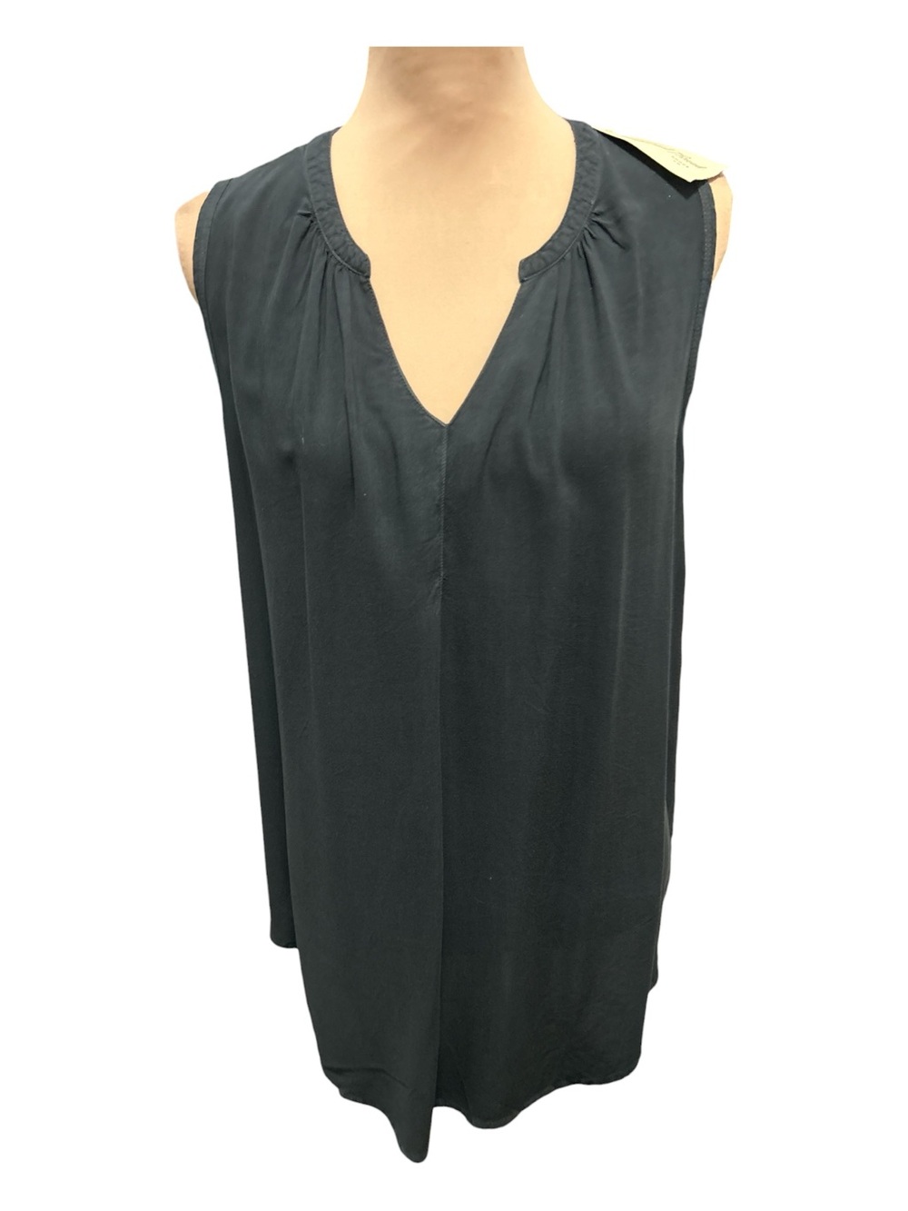 Universal Threads Sleeveless V-Neck Soft Black Blouse 100% Cotton Size Large New